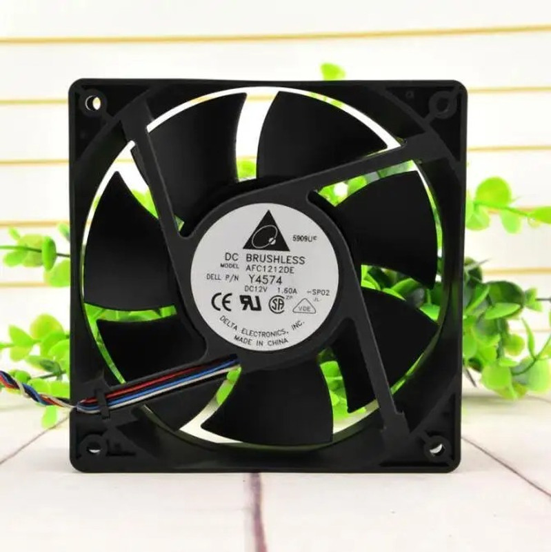 Electronic Spices 120x120x38mm Brushless DC 12V 1.6A PWM Server Cooling Fan AFC1212DE Cooling Fan All in one Cooler(Black)