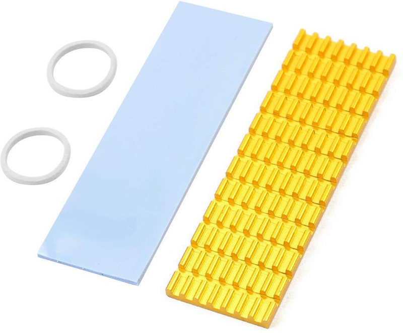 Etzin M.2 NGFF NVMe 2280 PCIE Silicone Thermal SSD Aluminum Cooling Pad EPL-1037PC Cooling Pad(Golden)