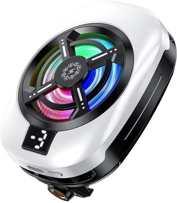ElectroEra Enterprise NEW_Ultra-Fast Phone Cooler with RGB for Long Game Play 1 Fan Cooling Pad with Adjustable Height(White)