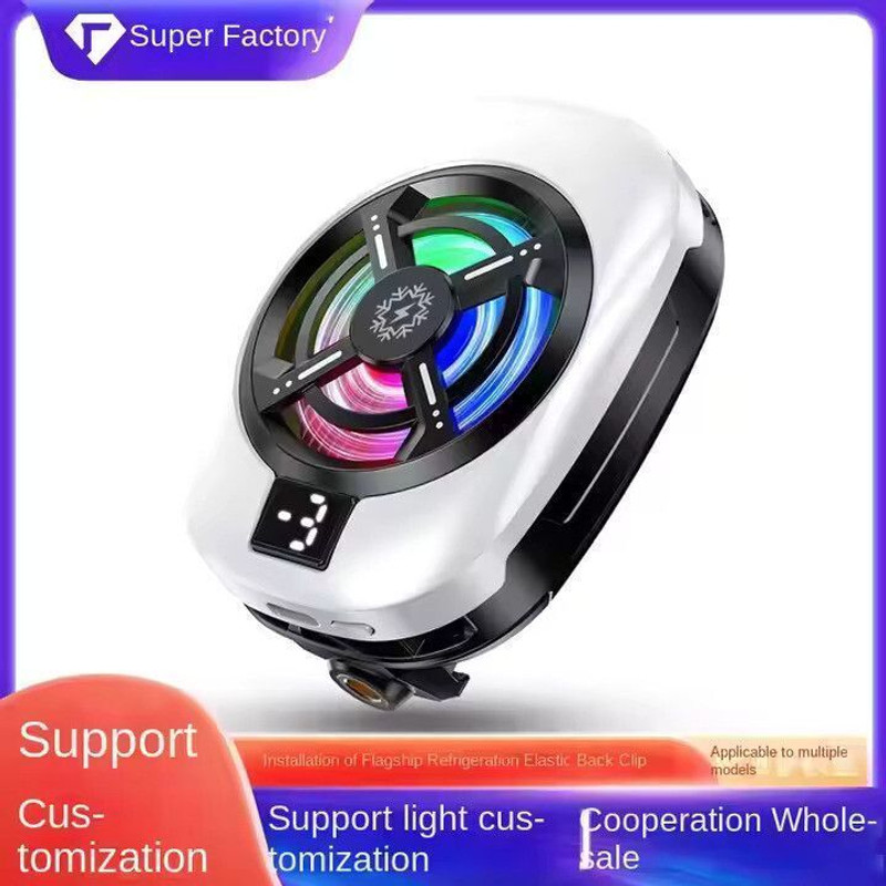 PAPLAJ ENTERPRISES NEW_RGB Smartphone Cooler Turbo Cooling for Gamers 1 Fan Cooling Pad with Adjustable Height(White)