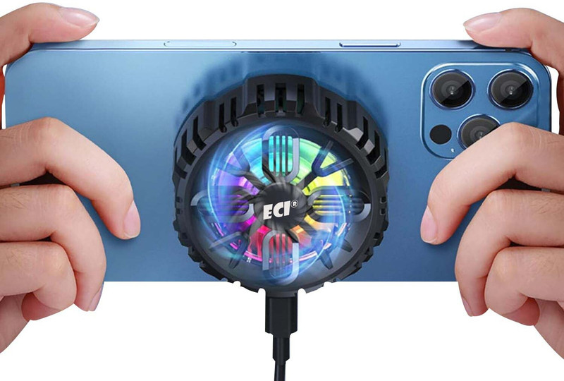 Eci Cool Smart 11 Phone Cooler for Live Streaming, Mobile Gaming 1 Fan Ergonomic Cooling Pad with Adjustable Height(Multicolor)