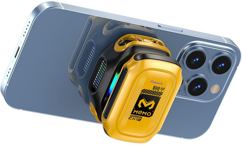 Cubonic X MEMO Cyclone CX12 Temp Sync, Whisper-Quiet Fan+PowerCore Wireless Battery Pack 1 Fan Ergonomic Cooling Pad(Yellow)