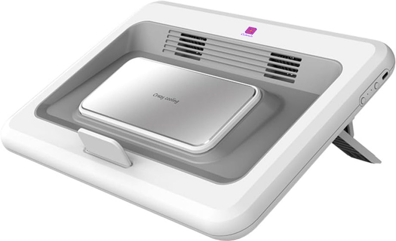 Cubonic H6 Laptop Cooler Semiconductor E-Radiator|2 Turbo Fan|6 Angle Adjustment|3 Speed 2 Fan Ergonomic Cooling Pad with Adjustable Height(White)
