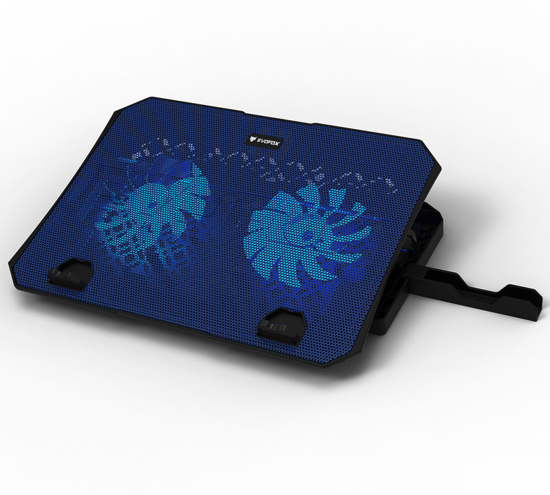 EVOFOX Frost 15.6 inches with blue LED 2 Fan Ergonomic Cooling Pad with Adjustable Height(Grey)