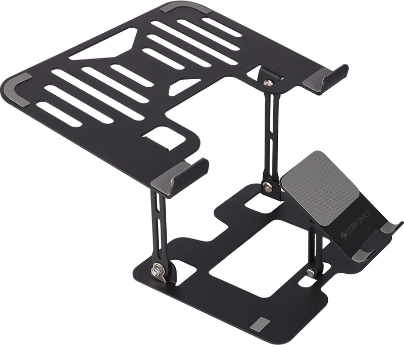 ZEBRONICS NS3500, Foldable, with Mobile Stand, upto 17 inch Laptop Ergonomic Cooling Pad with Adjustable Height(Black)