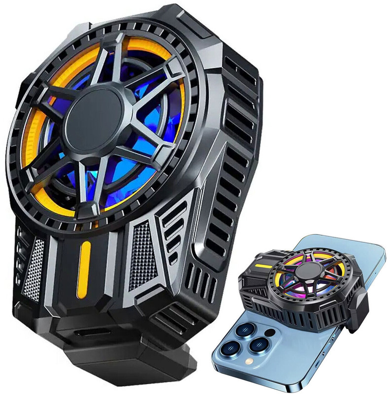WRADER SL01 Magnetic Absorption Mobile Cooling Fan Perfect for Gaming Filming Sessions Ergonomic Cooling Pad(Black)