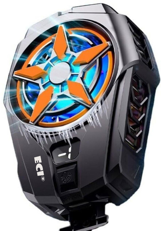 Eci Sl-09 Mobile Phone Cooler- Portable 2 Gear -Blue Backlight -LED Temperature 1 Fan Cooling Pad with Adjustable Height(Multicolor)