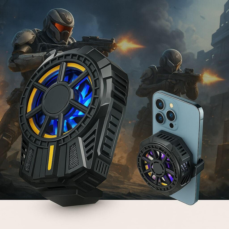 MOBIZAC SL01 Mobile Phone Gaming Coolers for PUBG Game Play Long Filming Sessions 1 Fan Ergonomic Cooling Pad(Black)