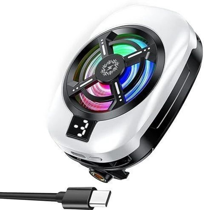 ElectroEra Enterprise TL16 Magnetic Mobile Cooler|Metal Adhesive Plate|Universal Clip| 1 Fan Cooling Pad with Adjustable Height(Black)