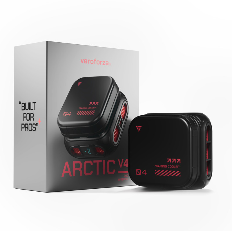 Vero Forza Arctic Pro V4 Wireless 1 Fan Ergonomic Cooling Pad(Black & Red)
