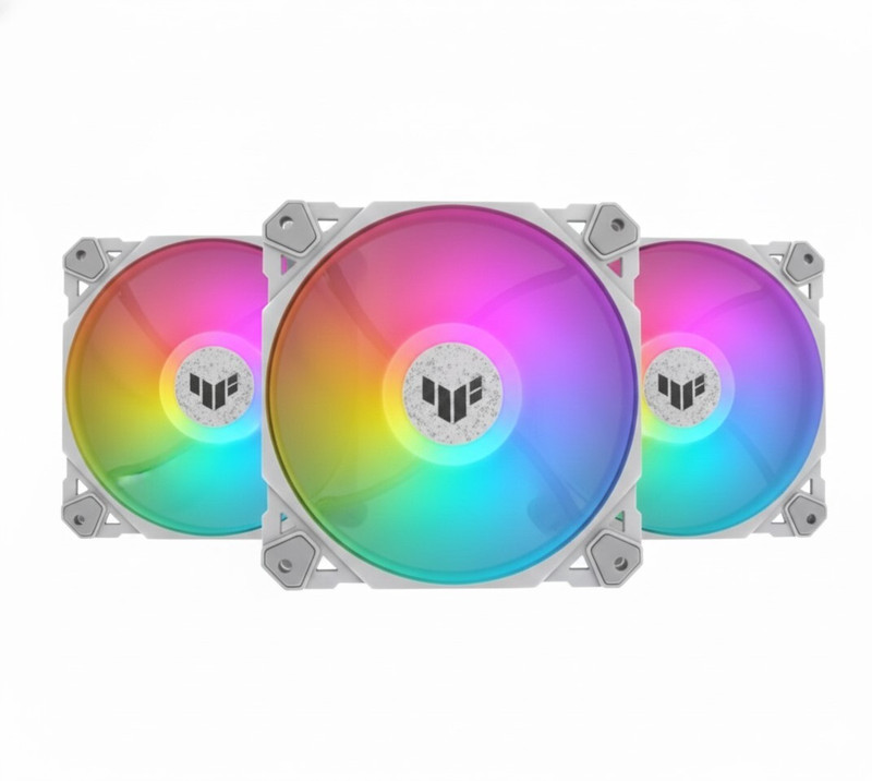 ASUS TUF Gaming TF120 ARGB White Edition Chassis Fan 3 Fan Cooling Pad(White)