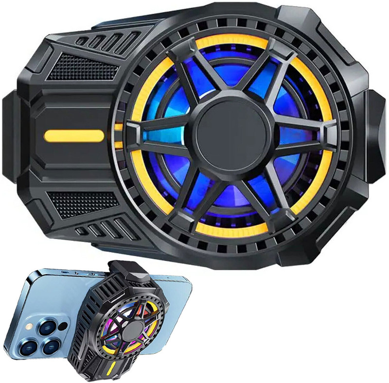 MOBIZAC SL01 Mobile Phone Cooling Fan Magnetic Absorption Phone Freezer Gamers Gaming 1 Fan Ergonomic Cooling Pad(Black)