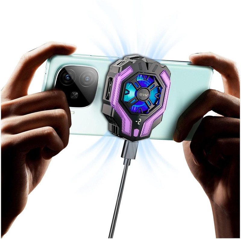 Eci Cooling Chip - Universal Compatibility for All Android & iPhones 1 Fan Cooling Pad with Adjustable Height(Multicolor)