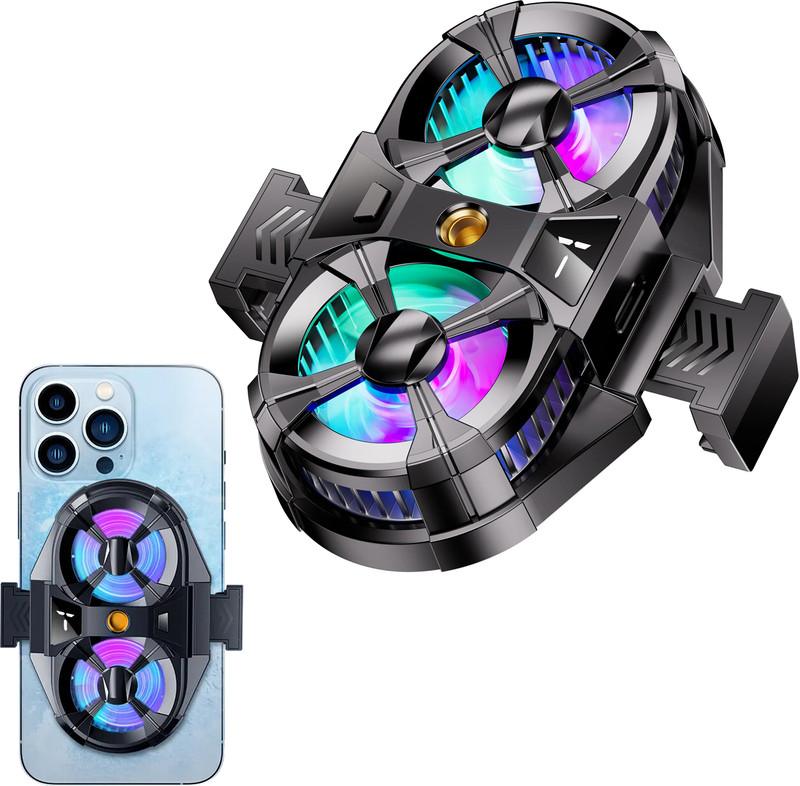MOBIZAC SL07 Semi Conductor Round Mobile Cooler for Gaming for Android/iOS Mobiles Ergonomic Cooling Pad(Black)