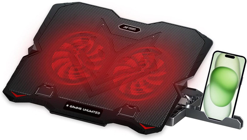Ant Esports NC230 6 Fan Ergonomic Cooling Pad with Adjustable Height(Black)