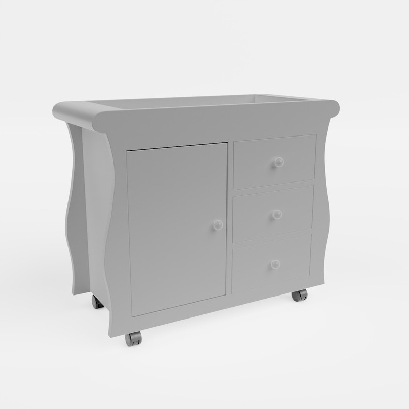 The Baby Station Snow Angle Changing Table for Baby Grey Changing Table