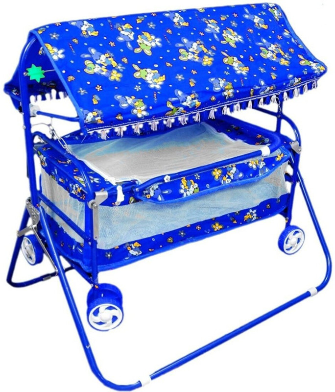 CHUNKY'S Baby Cradle with Swing, Jhula Palna for New Born Babies Jogging Stroller(Multi, Blue)