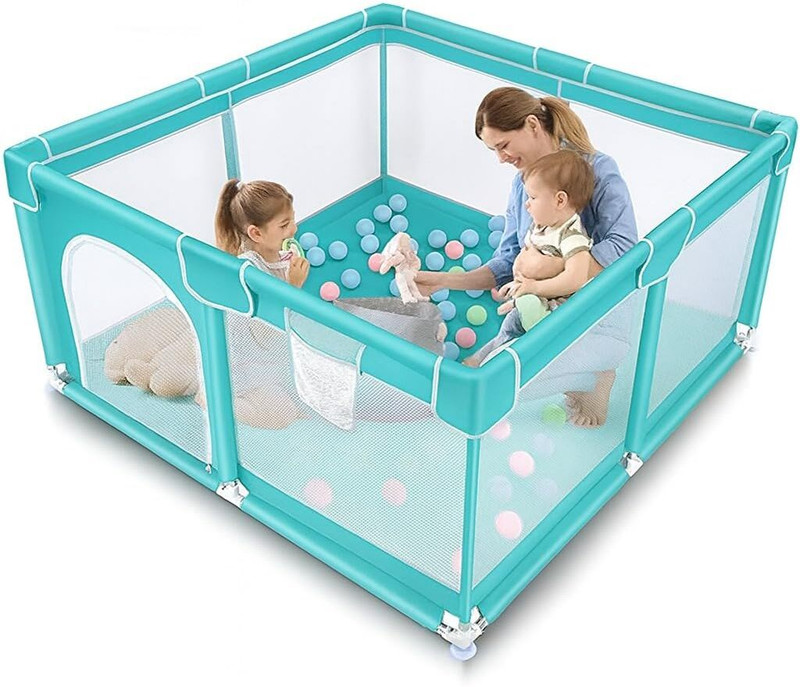 Samusagya Baby Playing Mat with Boundary(Blue)