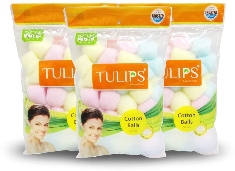 Trutip Cotton Ball a Zip lock Bag For Face Cleaning & Nail Paint Remover ( 50x3 )(150 Units)