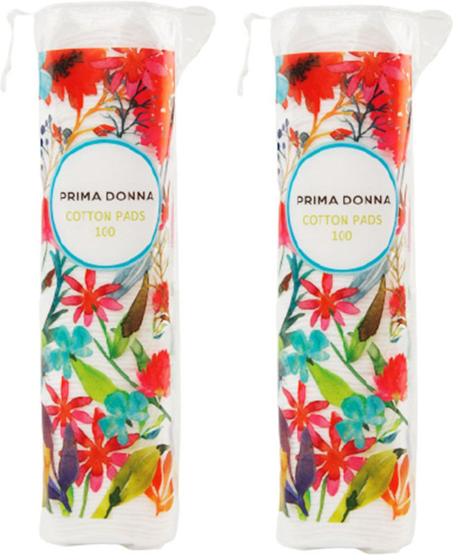 Prima Donna 200 Round Facial Cotton pads, Made from 100% Pure Cotton, Chemical Free. Best for Applying & Removing Makeup, Cleaning Skin(200 Units)