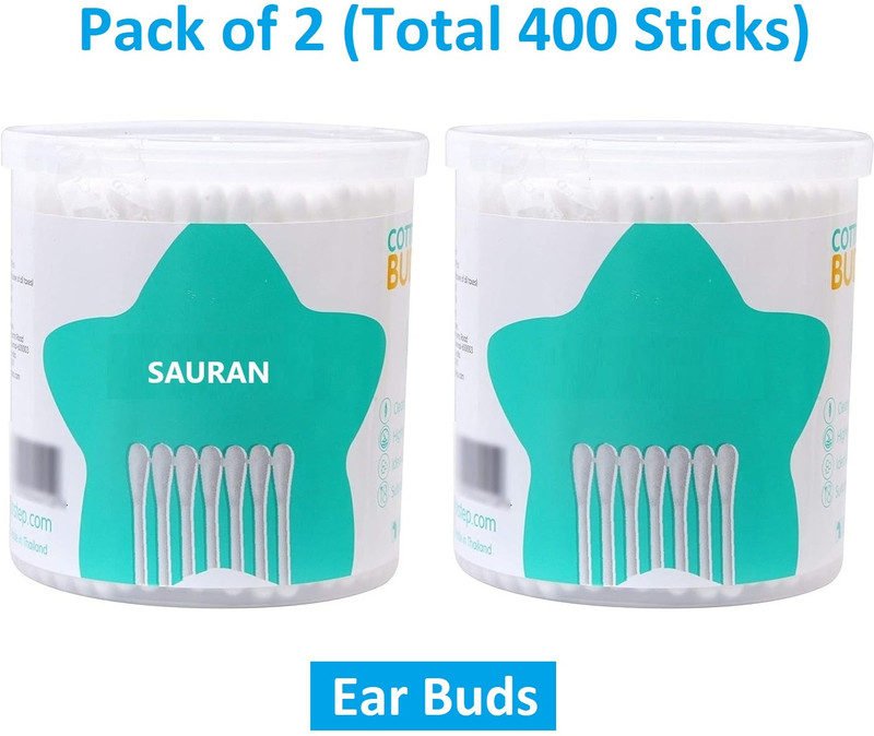 Sauran Pack of 2 Ear Buds Cotton(400 Units)