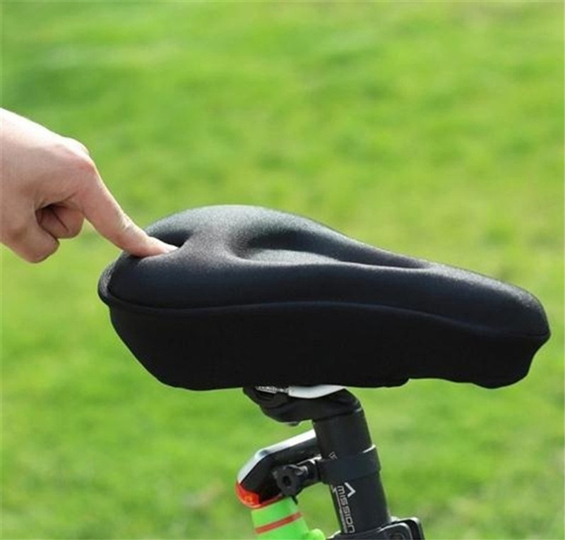 NKSA Bicycle Seat Cushion Gel Cover Soft Saddle Comfort Seat Cover Gel base only Saddle Cover Free Size(Black)