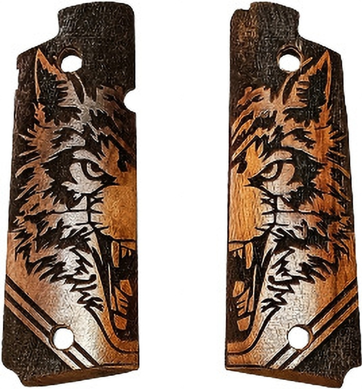 SandhuGunHouse .45 Bore Webley 1911 Pistol Wood Handicraft Grip Racquet Carry Case/Cover Free Size(Brown)