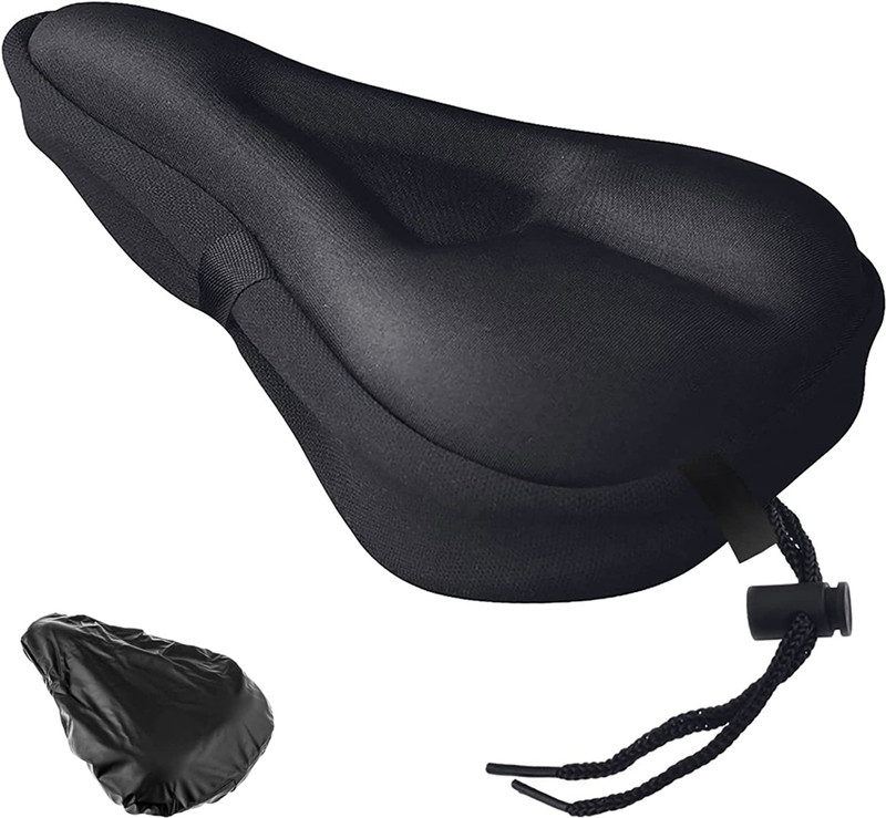 Manogyam for Men Women Comfort, Extra Soft Exercise Bicycle Seat Cover Free Size(Black)