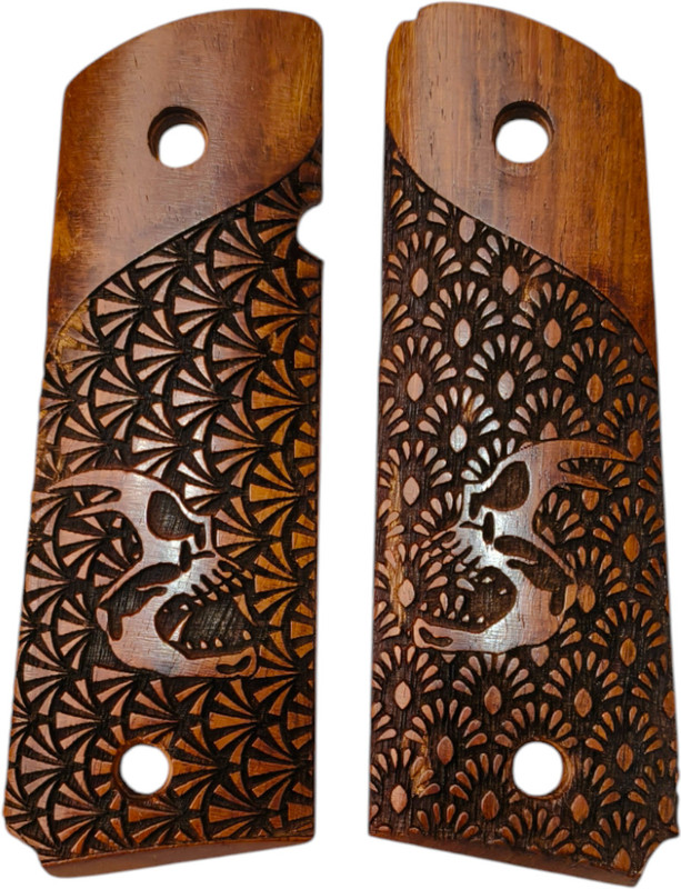 SandhuGunHouse Wood Grip For 45 Bore MSD Guardian,Commander,Colt, Springfield etc. 1911 Pistol/Gun Cover Free Size(Brown)