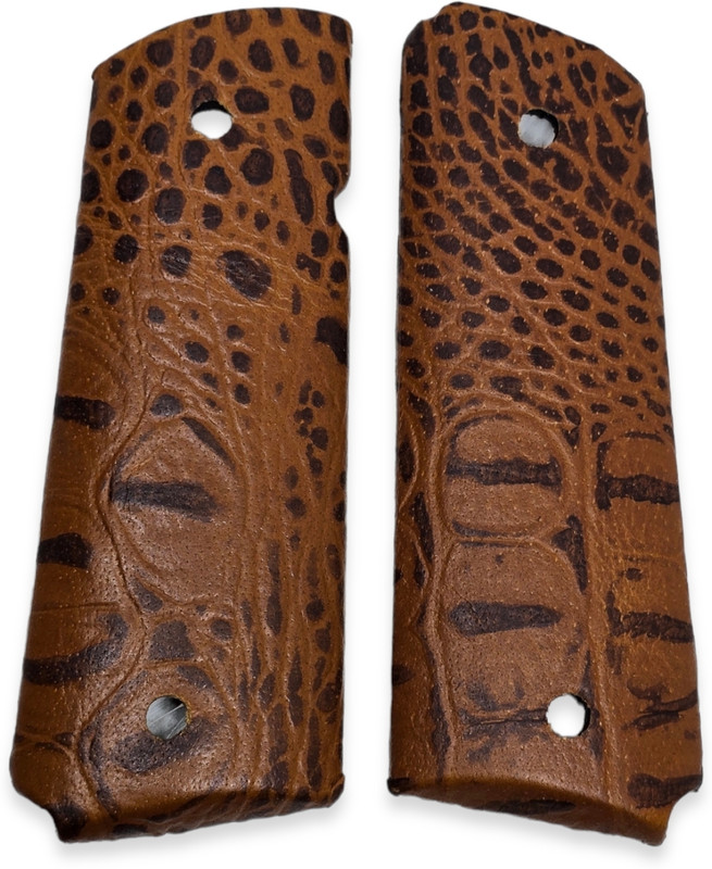 GunAlly Leather Surface Grip .45 Bore Pistol Malhotra1911 & Colt 1911 Racquet Carry Case/Cover Free Size(Brown)