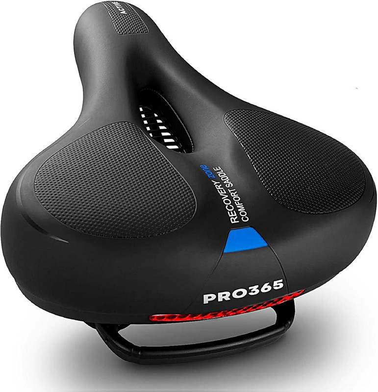 PRO365 Memory Foam Bicycle SaddleCushionWaterproof Breathable with Red Reflective Strip Saddle Cover Free Size(Black)