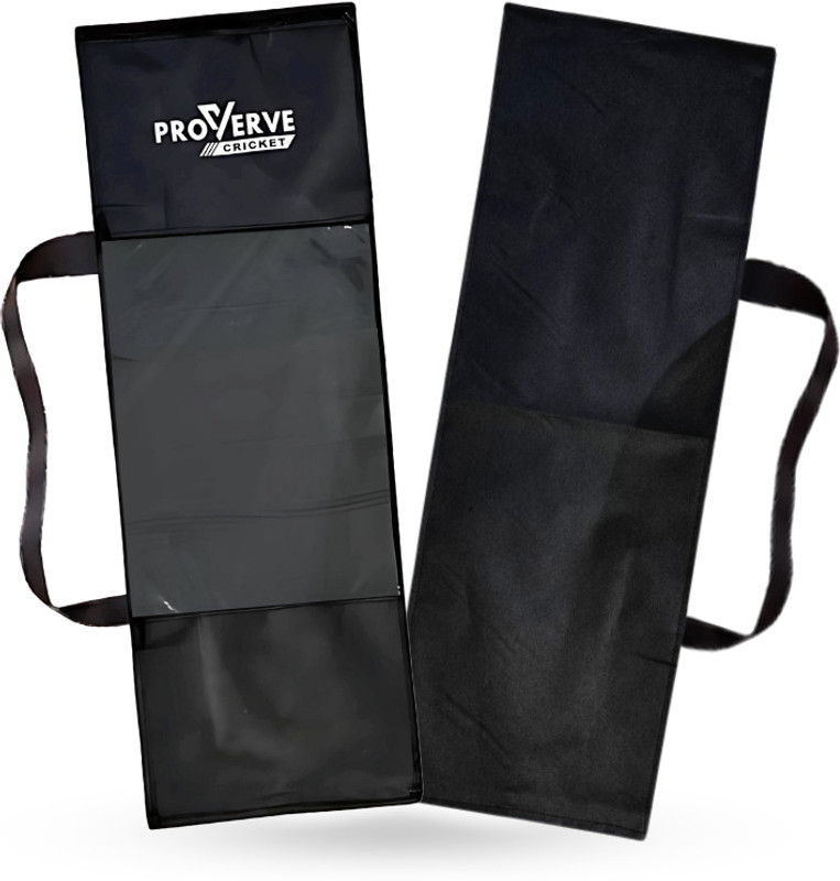 proverve Wicket Set Cover with Cool Mesh, Premium 80-Gsm fabric with Heavy Duty Strap Bat Cover XL(Black)
