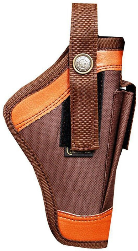 Kumar's Trend Nylon 9 mm Revolver Racquet Carry Case Pistol/Gun Cover Free Size(Brown)