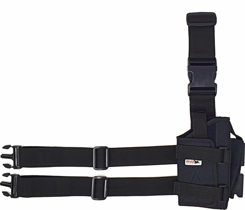 GunAlly Quick Defense Adjustable Tactical Leg Thigh Holster for Universal Pistol Holster Pistol/Gun Cover Free Size(Black)