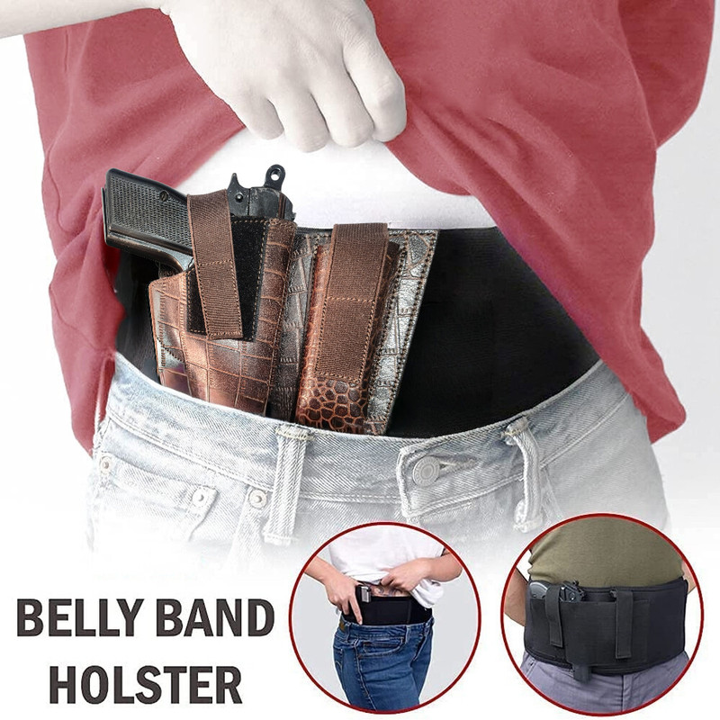 SandhuGunHouse Waist Band Elastic Holster For 30 TT Model, 9MM & 45 Bore 1911 Pistol Concealed Racquet Carry Case/Cover, Pistol/Gun Cover Free Size(Brown)