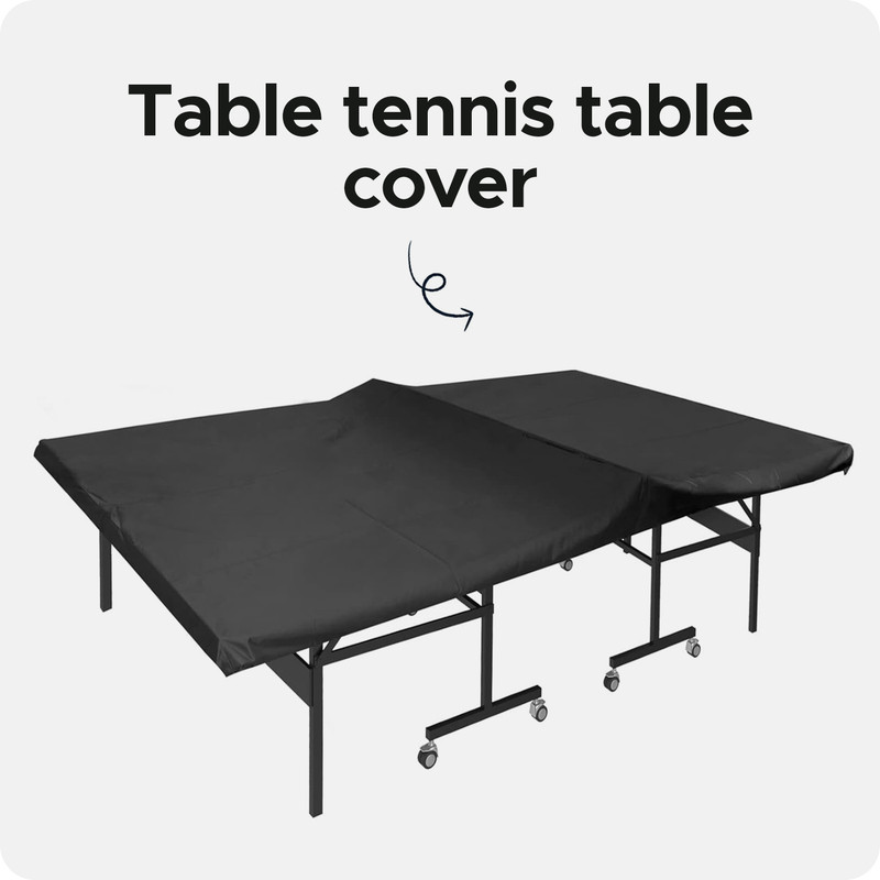 Encasify Table Tennis Table Cover | Fits for Flat & Folding Tables | Perfect fit for 9x5 Table Cover Free Size(Black)
