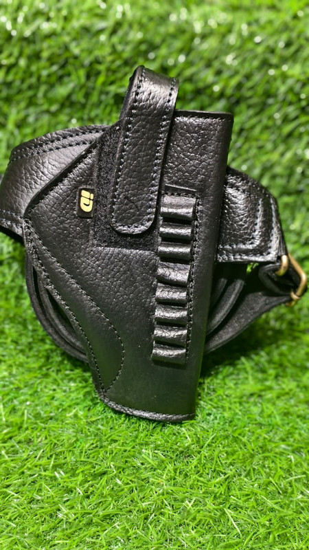 JGG Jain Gift Gallery LEATHER Pistol Belt Cover, 18 cm x 13 cm Carry Free Size Pistol/Gun Cover Pistol/Gun Cover Free Size(Black)
