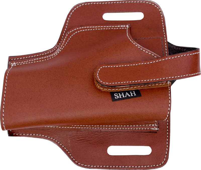SHAH Unisex Leather .45 Universal Cover Loop Type( Racquet Carry Case/Cover Free Size(Black)