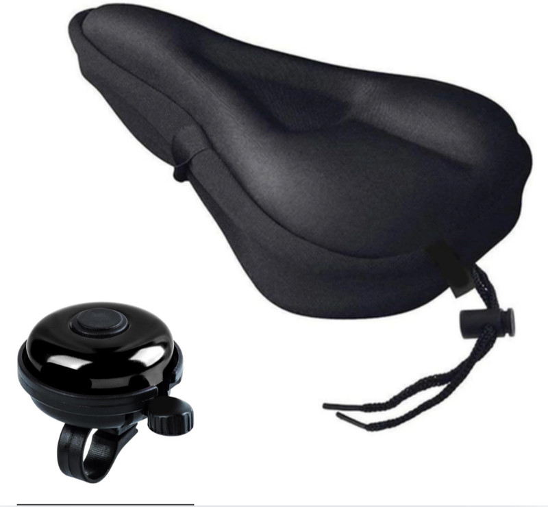 Rahidhay Bicycle Seat Cover with Loud Plastic Bell (Black) Saddle Cover, Bicycle Seat Cover M(Black)