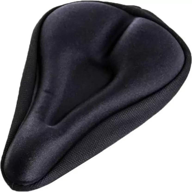 AlexVyan Bicycle Comfortable Silicone Gel Seat Saddle Cove Cushion Soft Gel Silicone Pad Bicycle Seat Cover Free Size(Black)