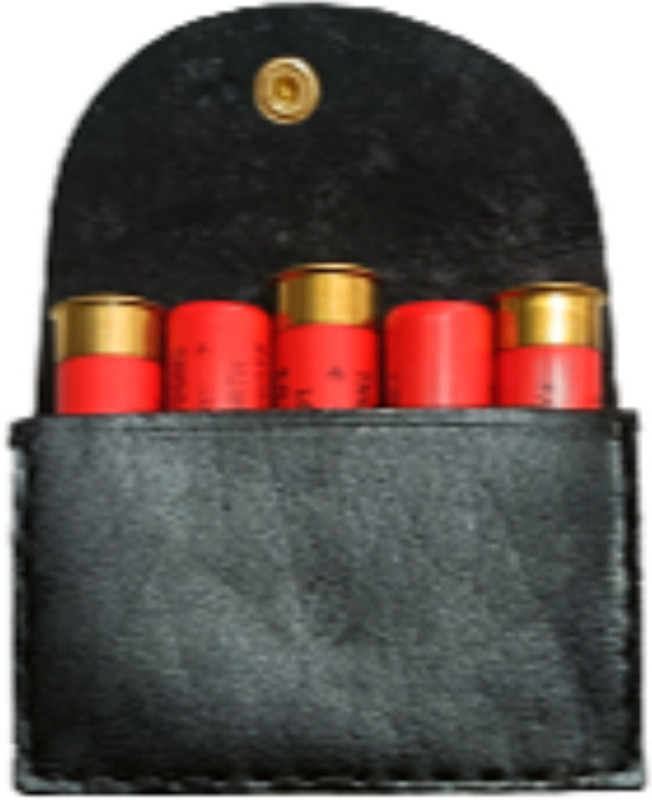 SandhuGunHouse 12 Bore Cartridges Leather Box 10 Cartridge Racquet Carry Case/Cover Free Size(Black)