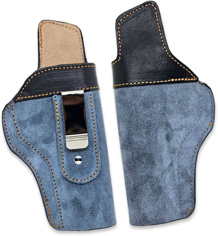 GunAlly IWB Leather Holster for Inside The Waist Band Fits for 1911 .45,TT-30 Pistols Pistol/Gun Cover L(Blue)