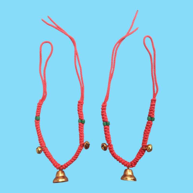 RK PRO Pack Of 2 Colorful Caw Mala Necklace decoration Mountable Cowbell(Nylon, Iron, Cotton)