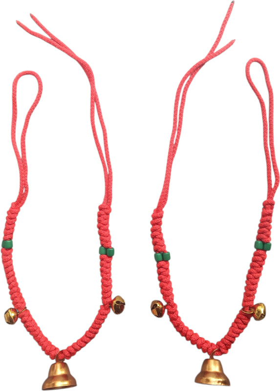 rkp Pack of 2 colorfull caw ghanti mala Necklace cawbell Mountable Cowbell(Nylon, Gold, Iron, Plastic, Cotton)