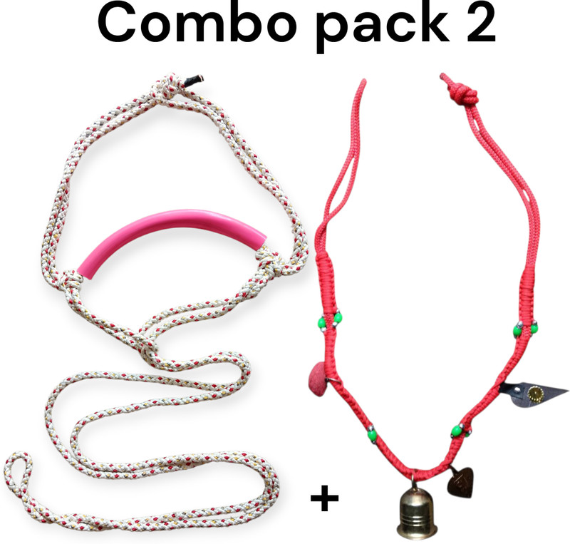 rkp Combo pack 2 caw mala Necklace+caw mohari full saiz Mountable Cowbell(Nylon, Iron, Cotton)