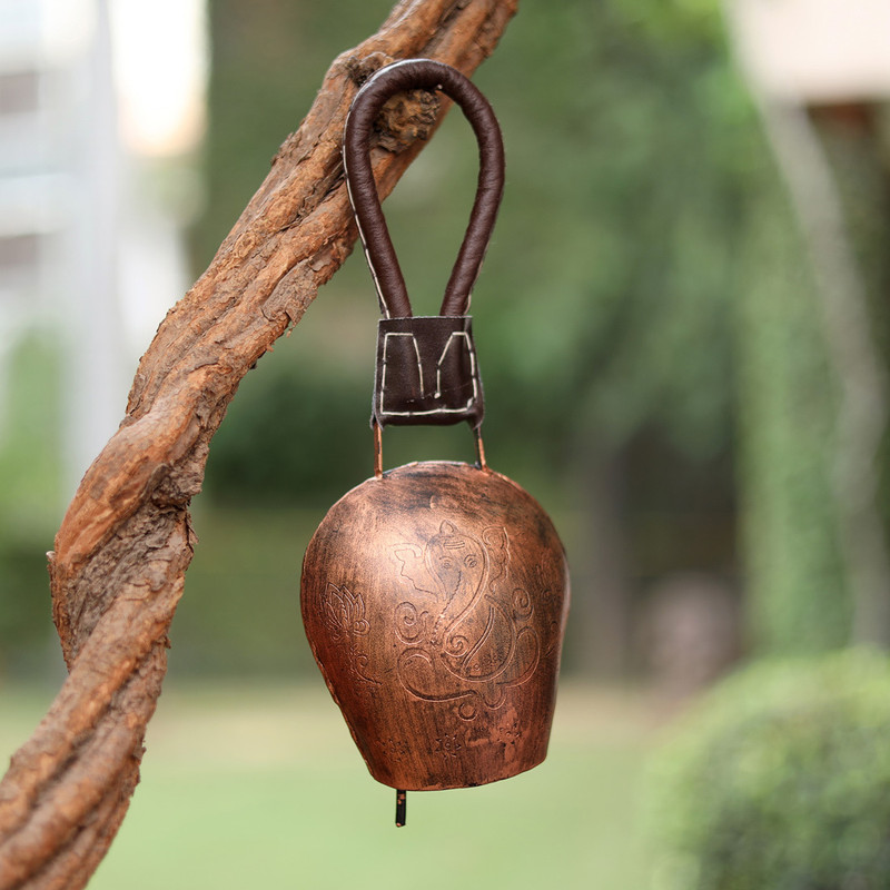 DULI Feng Shui Vastu Swiss Cow Bell DDLJ Bell Door Hanging Wall Decor (12x6 inch) Handheld Cowbell(Copper)