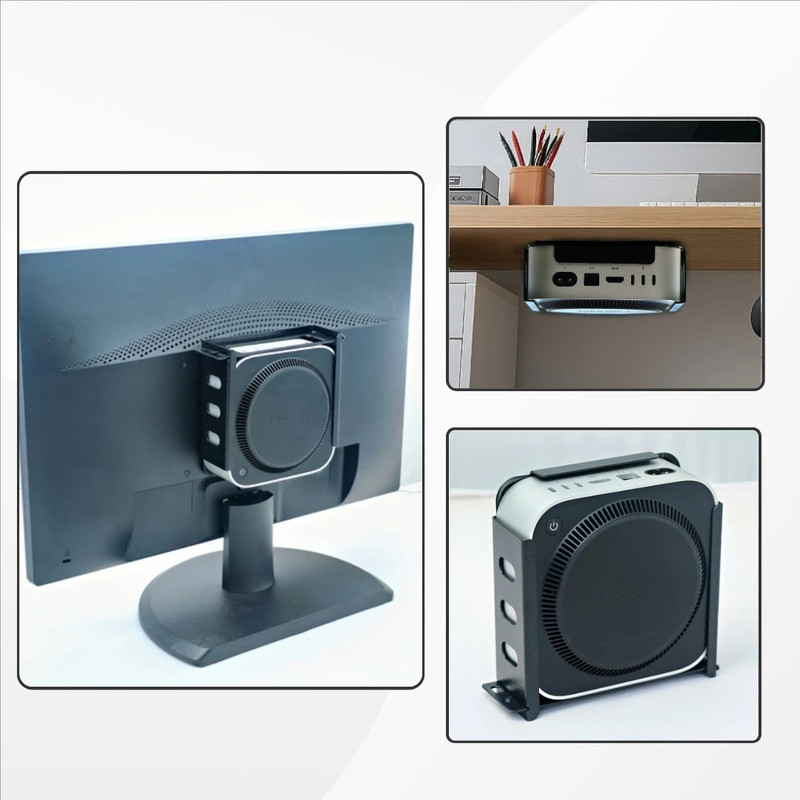 varient Universal Mac Mini M4 Mount stand secure – Mount – Lockable Under Desk CPU Holder(Iron)