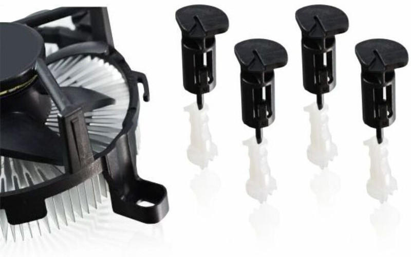 DOLBY ENTERPRISES CPU FAN LOCKS 4 Pair Set, It is used in i3, i5, i7 Computer CPU Fan Mounting Pin CPU Holder(Plastic)