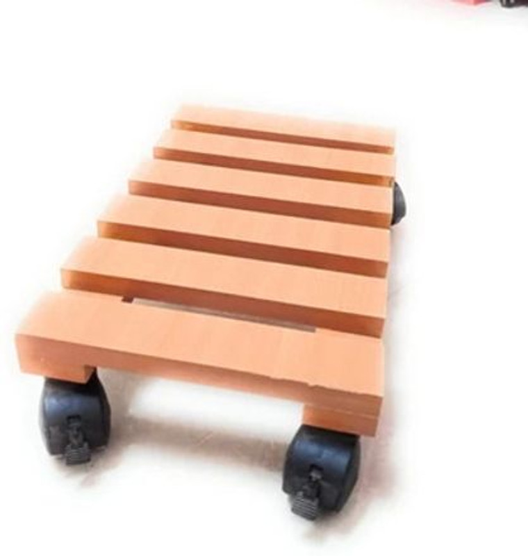 UniAart Adjustable Wooden CPU Trolley with 2 Lockable Wheels Under Desk CPU Holder(Wooden)
