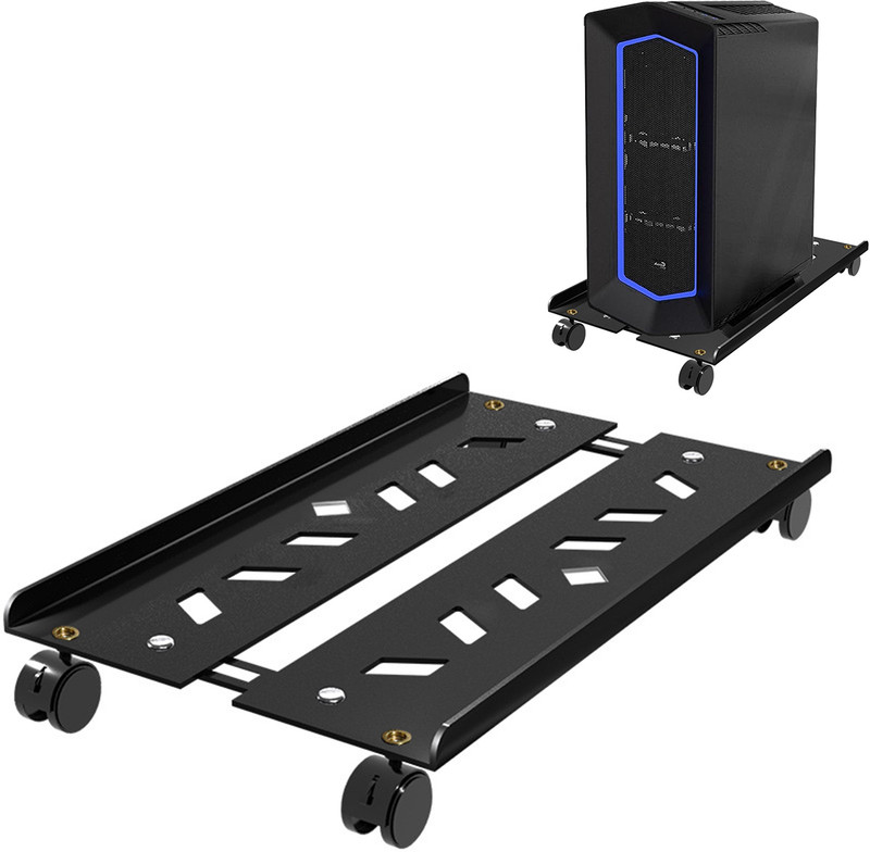 Zorbes Adjustable Mobile Computer Tower Stand with Wheels CPU Holder(Carbon Steel)